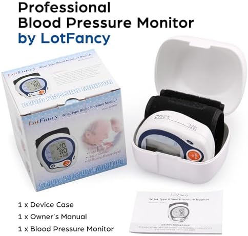 LotFancy Kids Wrist Blood Pressure Monitor for Home Use, BP Cuff 5”-8” for Small Adult, Digital Automatic Blood Pressure Cuff 60 Readings, 1 User