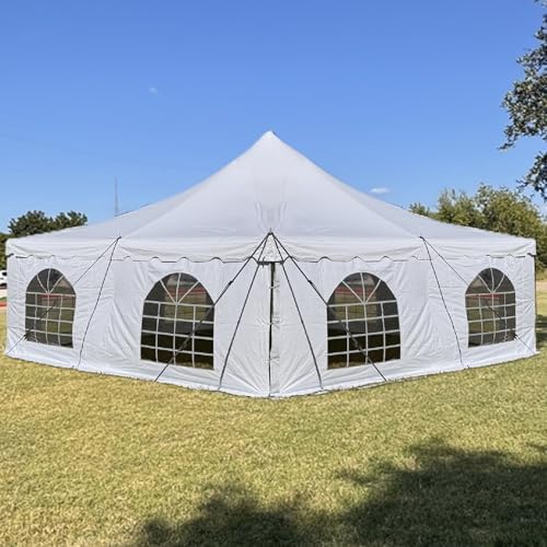 DELTA 40x20 PVC Pole Tent Outdoor Party Canopy with Free Bags,Fire Retardant