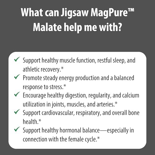 Jigsaw Health MagPure Malate | Premium Magnesium Malate Capsules | 120 Servings