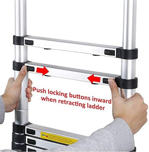 Yami 8.5FT Telescoping Ladders, EN131 Standards Aluminum Extension Ladder