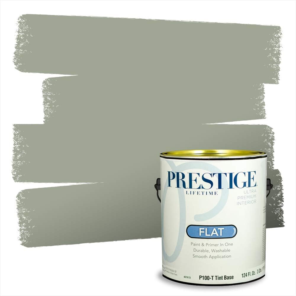 PRESTIGE Paints Exterior Paint and Primer In One, 1-Gallon, Flat, Comparable Match of Sherwin Williams* Coastal Plain*