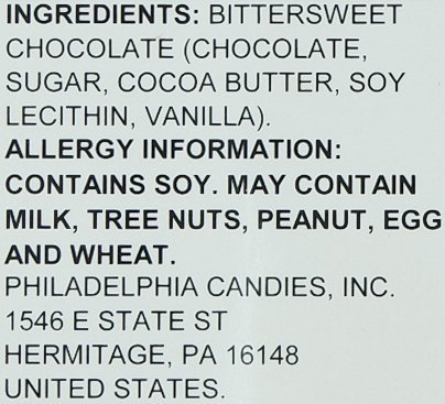 Philadelphia Candies Signature Dark Chocolate For Wine 72% Cocoa, 3.5-Ounce Package