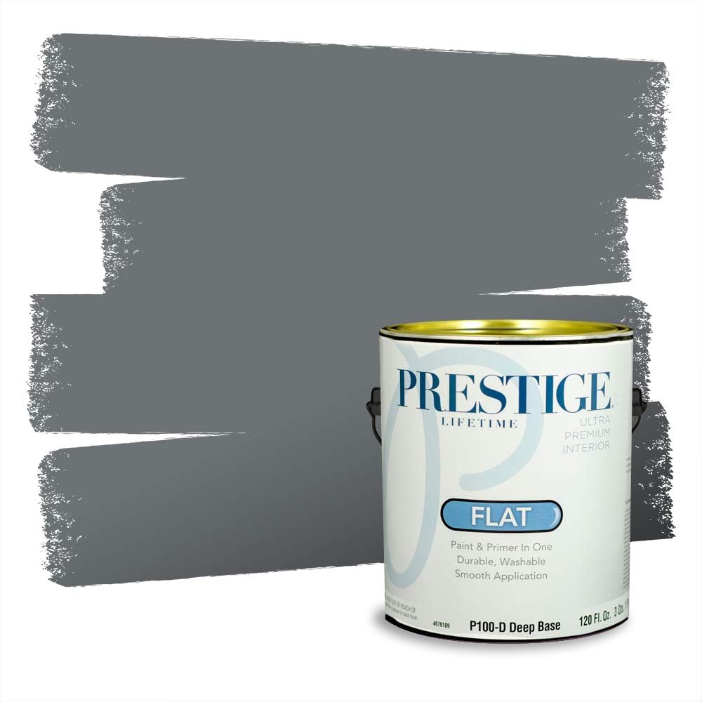PRESTIGE Paints Exterior Paint and Primer In One, 1-Gallon, Semi-Gloss, Comparable Match of Behr* Intercoastal Gray*