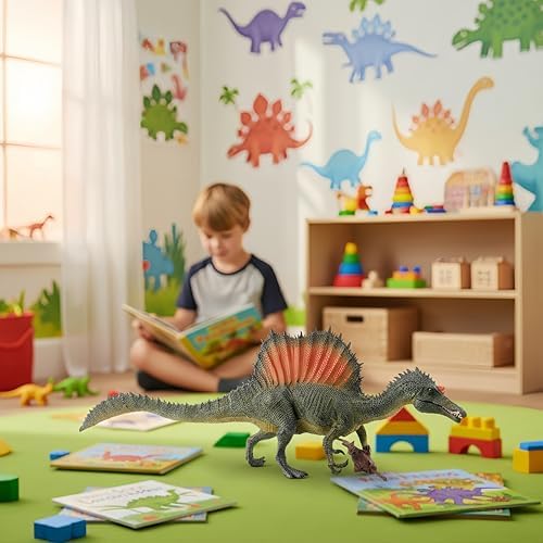 Gemini&Genius Dinosaur Toys Spinosaurus Figurine, Dinosaur Action Figure with Moveable Jaw, Boys Birthday Gift, Collection and Room Decoration