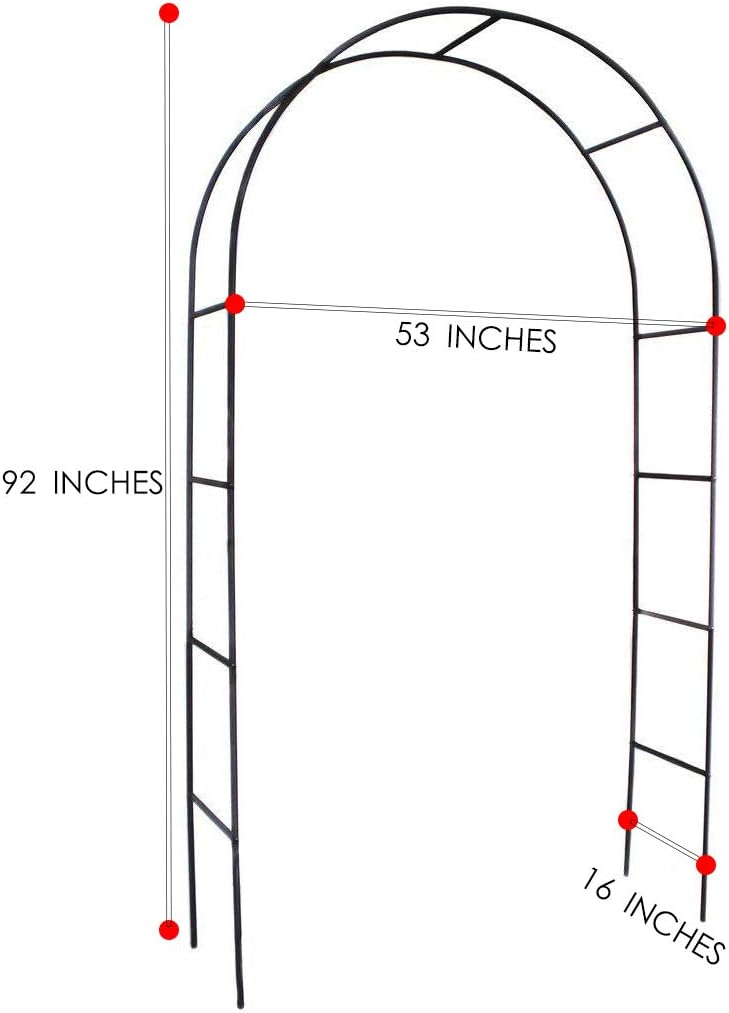 1. GO Steel Garden Arch, 7'8" High x 4'5" Wide, Garden Arbor for Various Climbing Plant, Outdoor Garden Lawn Backyard