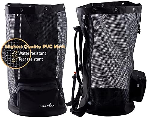 Athletico Scuba Diving Bag - XL Mesh Travel Backpack for Scuba Diving and Snorkeling Gear & Equipment - Dry Bag Holds Mask, Fins, Snorkel, and More