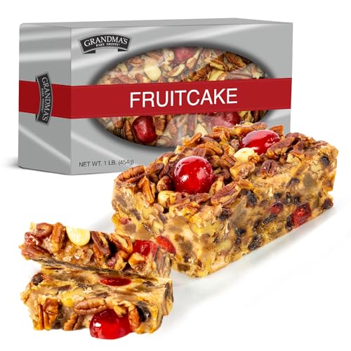 Beatrice Bakery Co. Original Fruitcake, Grandma's Old Fashioned Fruit and Nut Freshly Made, Brandy, Bourbon and Rum Fruitcake, Est. 1917 (32 oz Box)