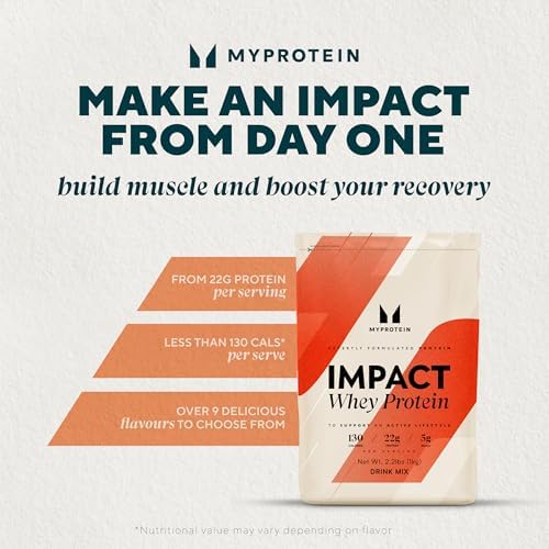 Myprotein Impact Whey Protein Powder, 2.2 Lbs (30 Servings) Chocolate Milkshake, 22g Protein & 5g BCAA Per Serving, Protein Shake for Superior Performance, Muscle Strength & Recovery, Gluten Free