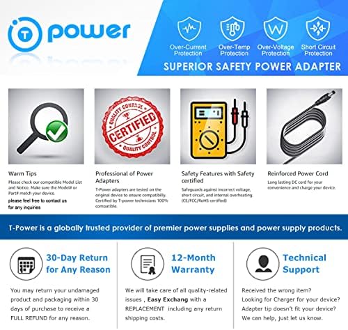 T POWER Charger for Sears Craftsman EvolV 3.6V dc 320.17088 32017088 3.6 Volt Cordless Screwdriver Drill Driver Replacement Ac Dc Adapter Power