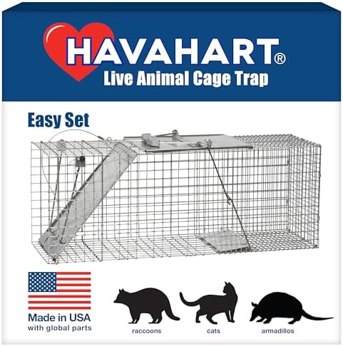 Havahart 1085 Large 1-Door Easy Set Humane Live Animal Trap for Armadillos, Cats, Groundhogs, Muskrats, Opossums, Raccoons