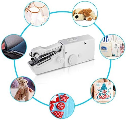 Blizzow Handheld Sewing Machine, Mini Portable Sewing Machine, Electric Household Quick Repairing Tool with Measure Tape for Fabric, Kids Cloth