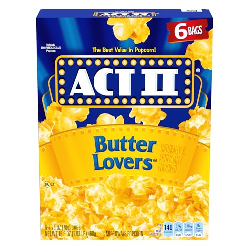 Act II Butter Lovers Microwave Popcorn, 2.75 oz., 6-ct Bags