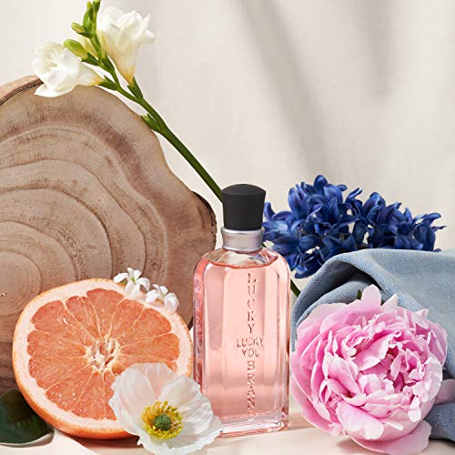 Lucky Brand Lucky You Eau de Toilette for Women, 3.4 fl oz | Women's fresh floral citrus eau de toilette. Perfume with notes of ruby red grapefruit
