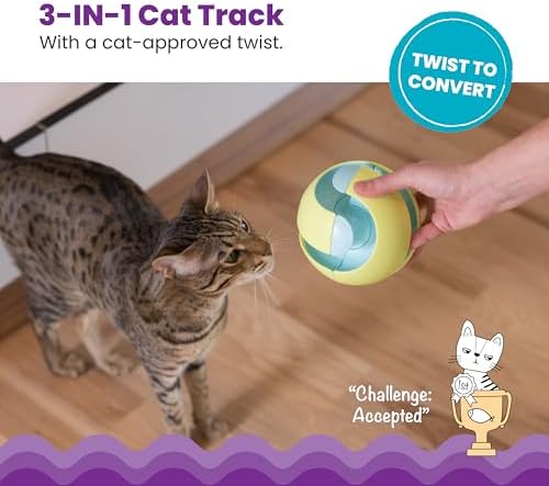 Catstages Tower of Tracks Cat Toy – 3-Level Track Tower with 6 Balls, Interactive Cat Toy for Indoor Enrichment