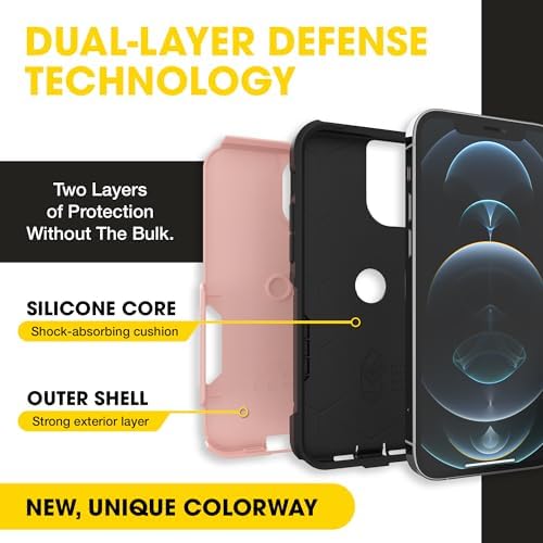 OtterBox iPhone 12 & iPhone 12 Pro Commuter Series Case - Black, Slim & Tough, Pocket-Friendly, with Port Protection