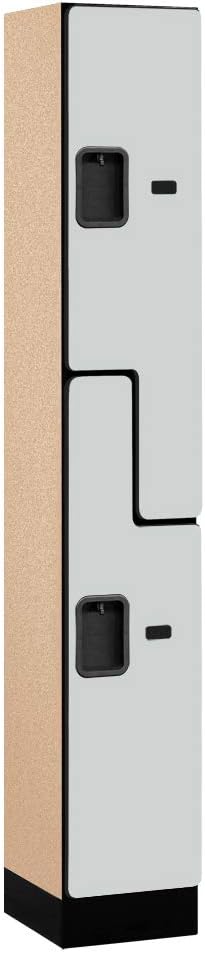 Salsbury Industries Double Tier 'S' Style Designer Wood Locker, Mahogany, 5' 3" x 15"