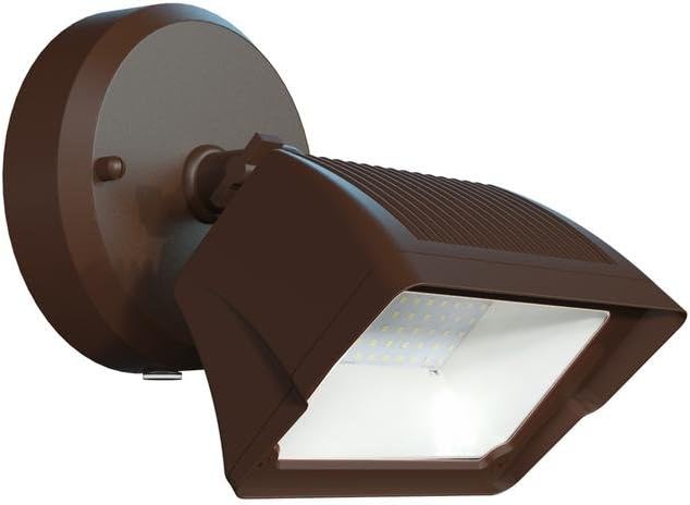 Defiant 1-Light Integrated LED Outdoor Bronze Dusk to Dawn Security Flood Light
