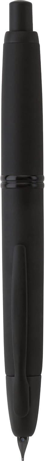 PILOT Vanishing Point Collection Refillable & Retractable Fountain Pen, Matte Black Barrel, Blue Ink, Fine Nib (60580)