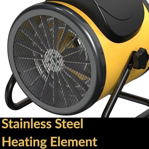 Dura Heat Electric Forced Air Heater, 5, 120 BTU- EUH1500 | Workspace Heater, Steel Body, Thermostat, Heats up to 250 sq ft, Overheat Shut Off