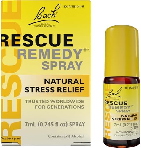 Bach RESCUE REMEDY Spray 20mL, Natural Stress Relief, Homeopathic Flower Essence, Vegan, Gluten & Sugar-Free, Non-Habit Forming (Packaging May Vary)