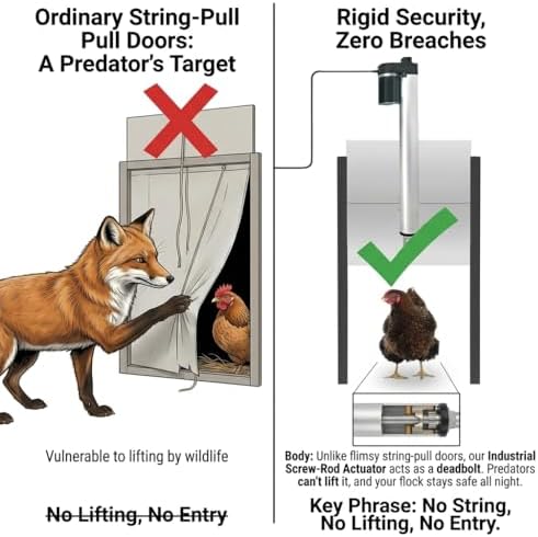 JVR WiFi Chicken Coop Door, App Alexa Control, Sunrise Sunset, Anti-Pinch