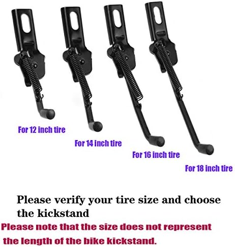 SEISSO Aluminium Alloy Foldable Kickstand for 12-18 Inch Bicycle, Mountain Bike, Road Bike - Black