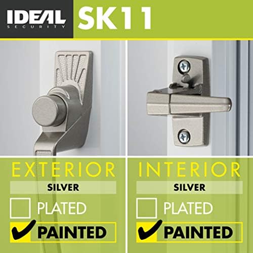Ideal Security Model 11 Classic Push Button Handle with Latch for Storm Door and Screen Door, Silver