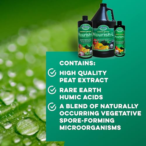 MICROBE LIFE HYDROPONICS Nourish-L Liquid Conditioner, Stimulator to Enhance Plant Nutrient Absorption for Fruits & Vegetables, Use with Any Feeding Systems Including Hydroponics or Soil, 16 Ounces
