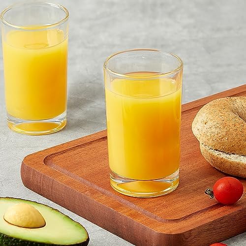 Mfacoy Small Juice Glasses Set of 6, 5.5-ounce Glass Cups, Heavy Base Small Drinking Glass Set, Clear Cups, Thick and Durable Shot Glasses