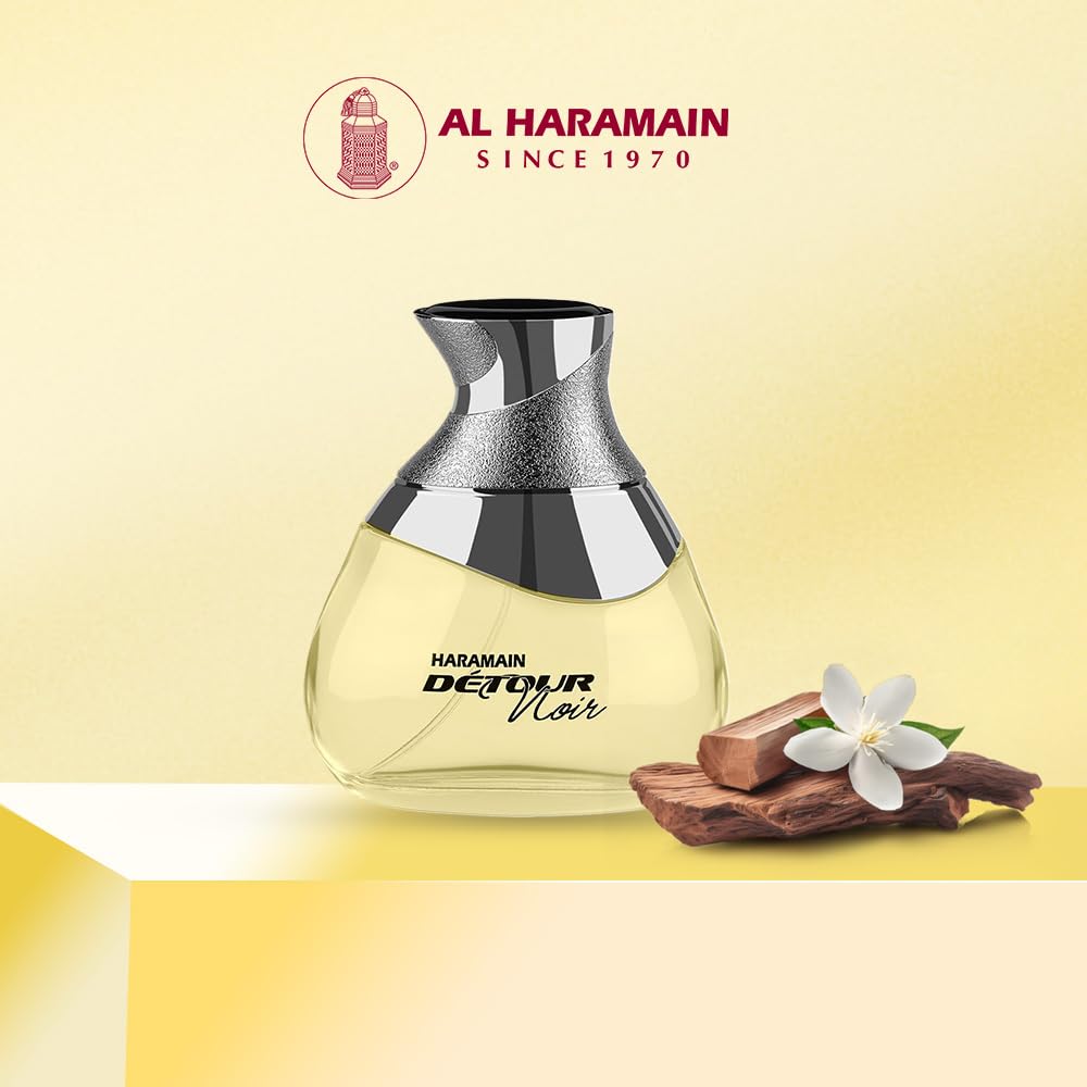 Al Haramain Detour Noir Eau de Perfume Spray for Unisex, 3.33 Ounce