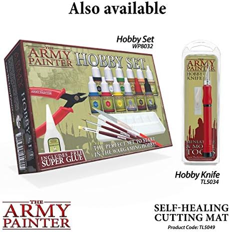 The Army Painter, Self-Healing Cutting Mat, Double Sided PVC Non-Slip, A4 | 3-Ply Gridded Miniature and Model Cutting Board, A4, Tabletop Roleplaying