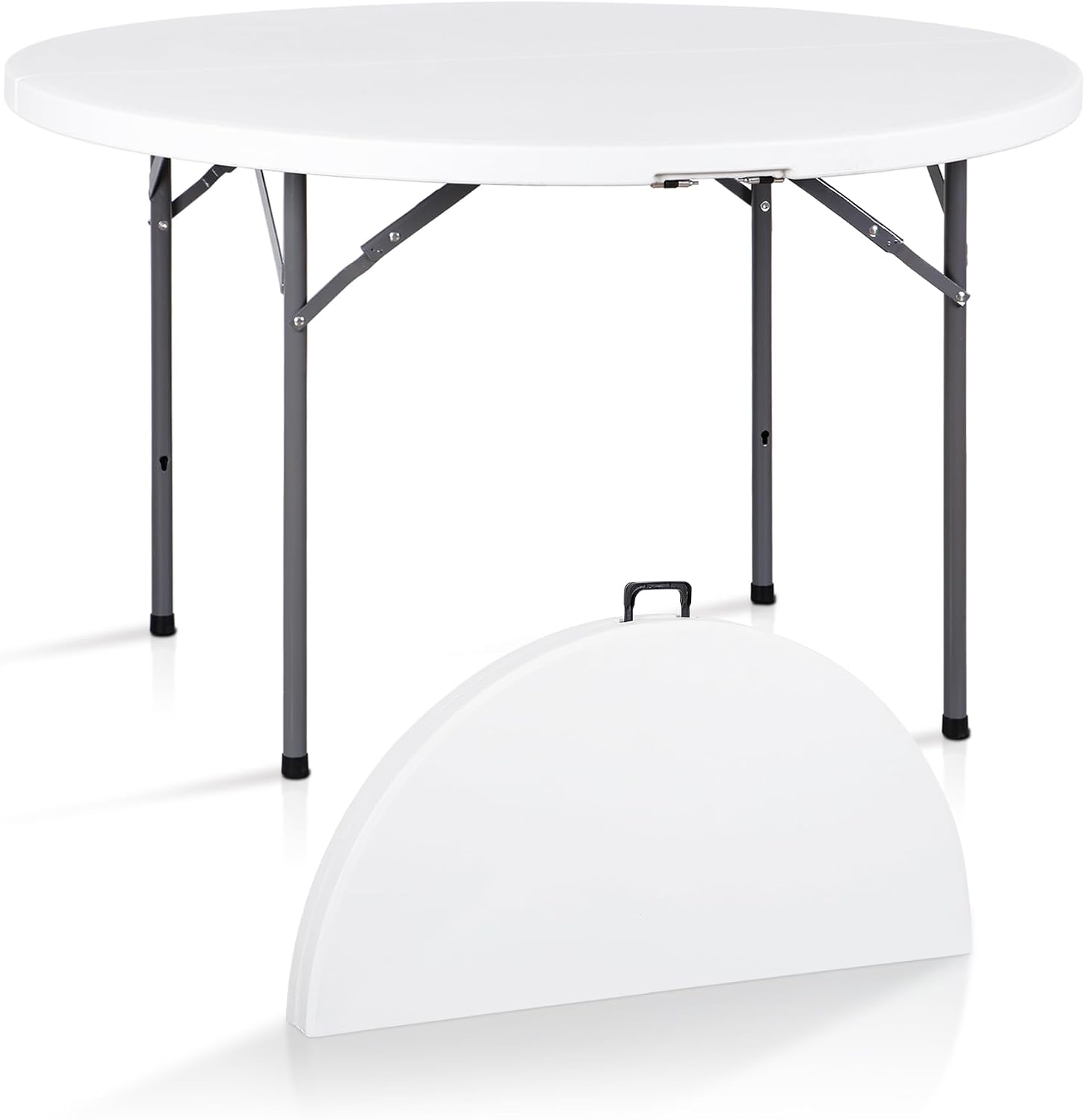 SUPER DEAL 6FT Folding Table for Indoor Outdoor, Portable Heavy Duty Fold-in-Half Plastic Dining Picnic Party Camping Table with Carrying Handle