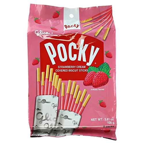 Glico Pocky, Chocolate Cream Covered Biscuit Sticks (9 Individual Bags), 4.13 oz