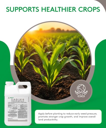ALLIGARE 2,4-D Amine Weed Killer Concentrate - Post-Emergent Herbicide to Control Pigweed, Thistle, Ragweed, & More - 47.2% Active Ingredient - for Lawns, Pastures, Aquatic Sites & Crops - 2.5 Gallon