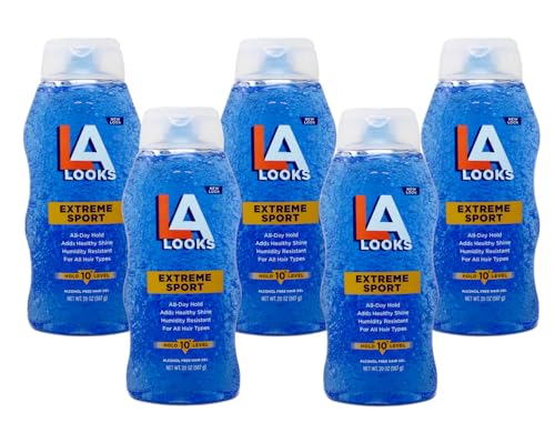 La Looks Gel #10 Extreme Sport Tri-Active Hold (Blue) 20 oz (Pack of 5)