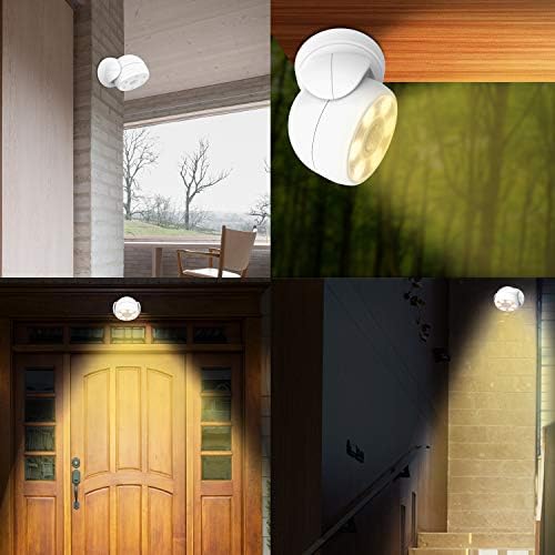 HONWELL Battery Operated Motion Sensor Light Outdoor Wireless Waterproof Spotlight Motion Detector Security Light