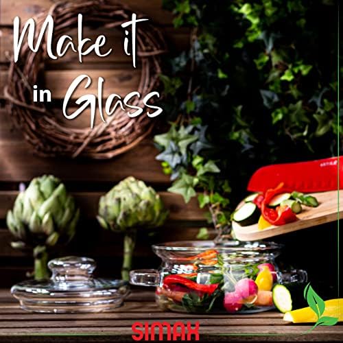 Simax 48 Oz Borosilicate Glass Saucepan With Lid - Microwave, Stove and Dishwasher Safe Potpourri Pot and Serving Dish