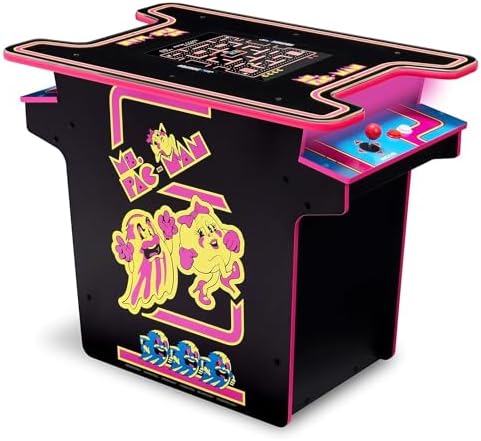 Arcade1Up Ms. PAC-MAN Head-to-Head Arcade Table, 12 Classic Games | Retro Home Arcade Machine with Light-Up Control Deck & Real-Feel Joysticks