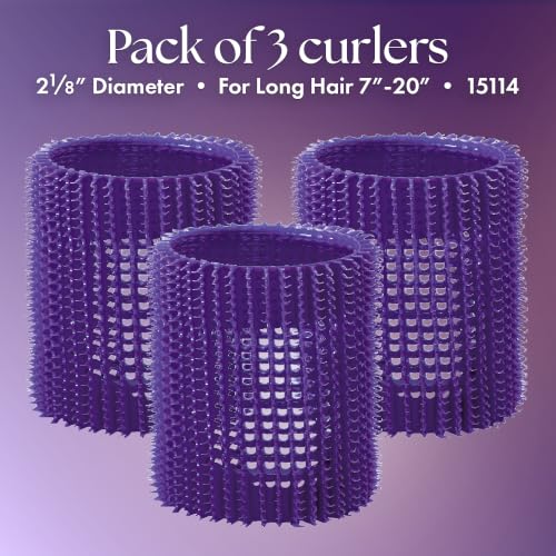 Olivia Garden Jet Set EZ Grip Self-Gripping Curlers - Hair Rollers for Setting or Perming - Style Curls and Waves