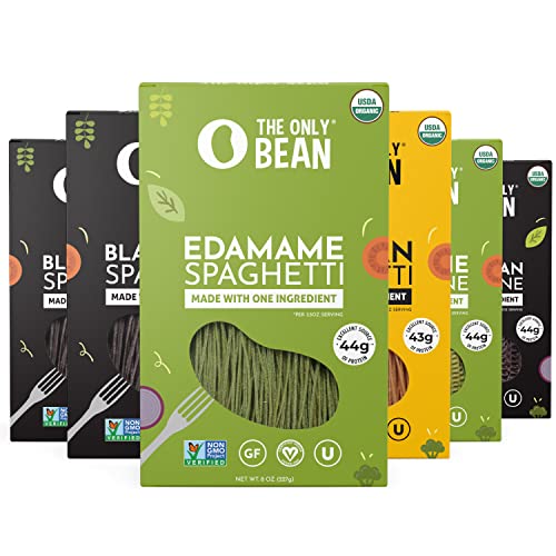The Only Bean - Soy, Black Bean, and Edamame Spaghetti & Fettuccine - Gluten Free Pasta, Keto Low Carb Pasta Noodles, Protein Pasta