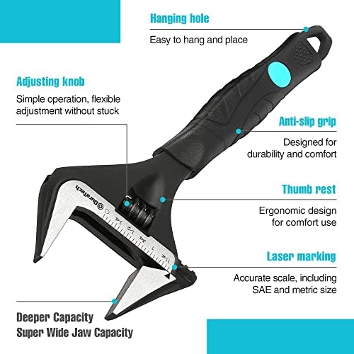 DURATECH 10-Inch Wide Jaw Adjustable Wrench