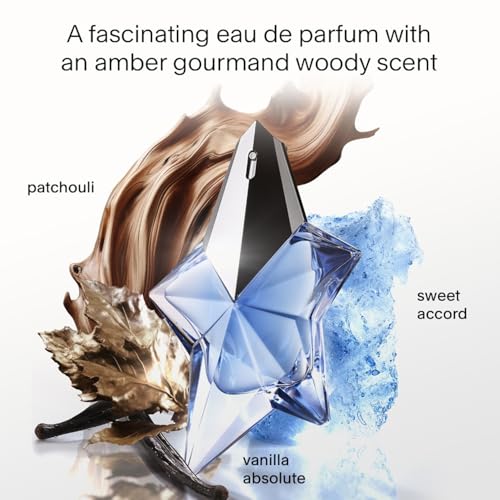 Mugler Angel Eau de Parfum - Long Lasting Ambery Gourmand Perfume for Women | Fragrance with Bergamot, Praline & Patchouli - Long Lasting Womens Gourmand Scent - Perfect for Everyday Wear - Refillable