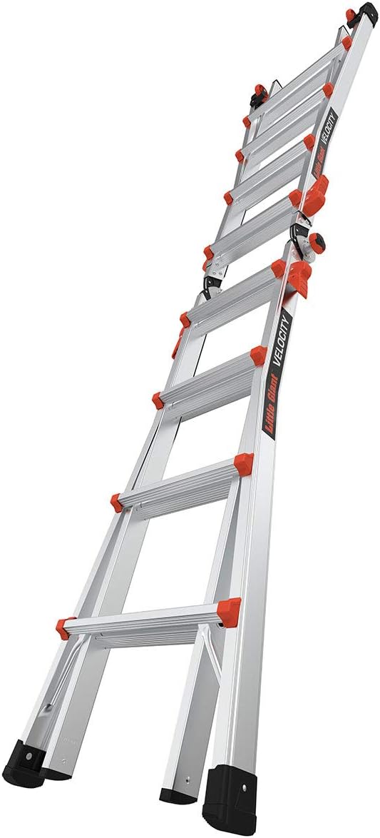 Little Giant Velocity, Aluminum Ladder, 14 ft Reach, 15413-001 | Telescoping Multi-Position Ladder with Extension, A-Frame, 90-Degree & Trestle Modes, 300 lbs. Rating