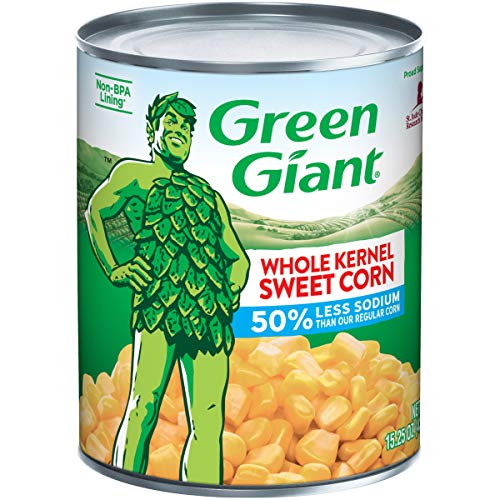 Green Giant 50% Less Sodium Whole Kernel Sweet Corn, 15.25 Ounce Can (Pack of 12)
