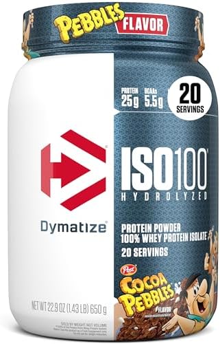 Dymatize ISO100 Protein Powder, 100% Whey Isolate, Birthday Cake | 25g Protein, Hydrolyzed, Fast-Absorbing, Supports Muscle Health, 5.5g BCAAs, Gluten-Free, 75 Servings, 5 lb
