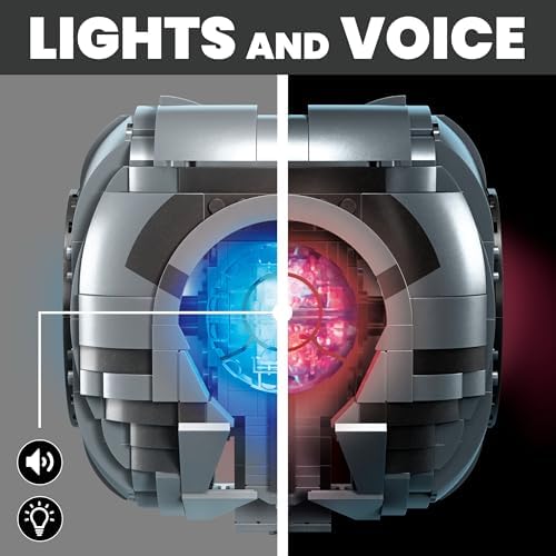 ​MEGA Halo Model Replica Building Toy, 343 Guilty Spark with 609 Pieces, Lights & Sounds, Build & Display Set for Collectors, Gift Ideas for Adults