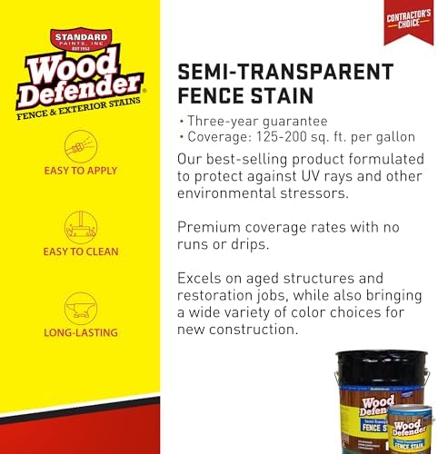 Wood Defender - Semi-Transparent Fence Stain- Sable Brown- 5 Gallon
