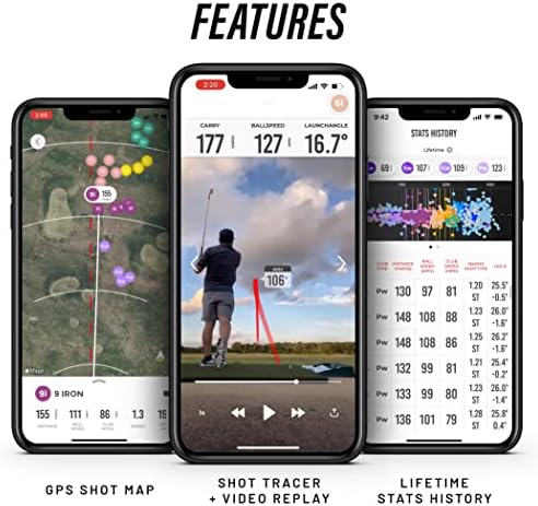 Rapsodo Mobile Launch Monitor Golf Simulator | MLM iPhone & iPad Only | Indoor & Outdoor Swing Analyzer & Tracker | GPS Satellite View | Ball Speed