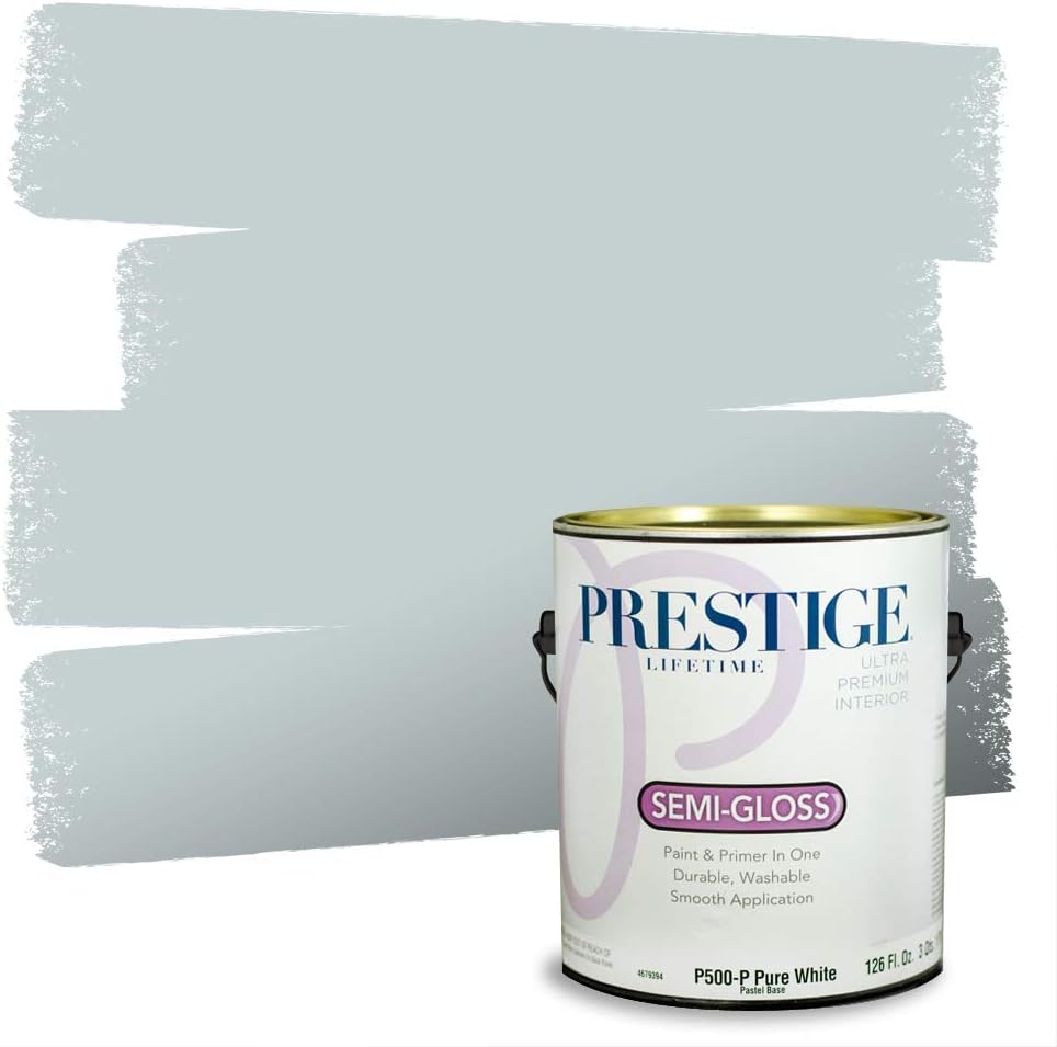 PRESTIGE Paints E100-T-SW6241 Exterior Paint and Primer in One, 1-Gallon, Flat, Comparable Match of Sherwin Williams Aleutian, 1 Gallon, SW18-Aleutian