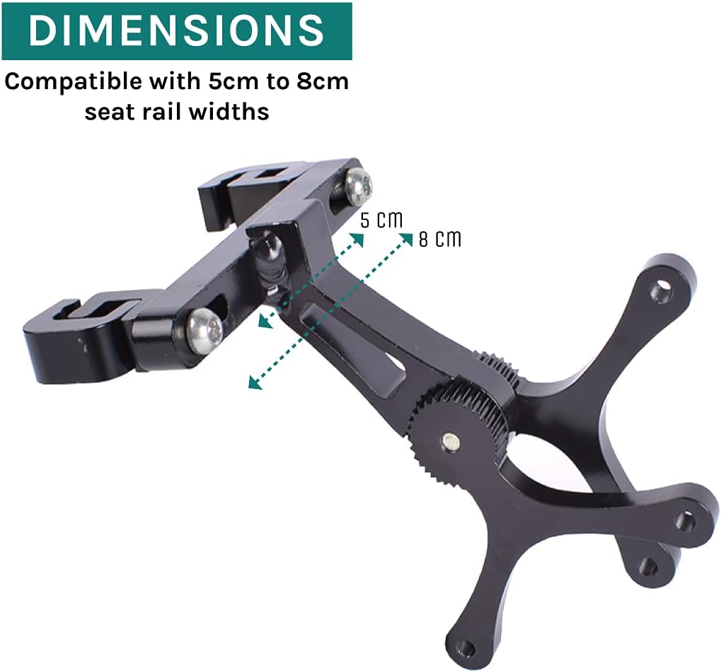 VeloChampion Universal Bike Water Bottle Holder Mount & 2 Cages, Standard | Rear Bike Saddle Bottle Cage Mount for Triathlon & Road Cycling. Holds 2 Bottles up to 750ml, Fits Saddle Rails 50-80mm